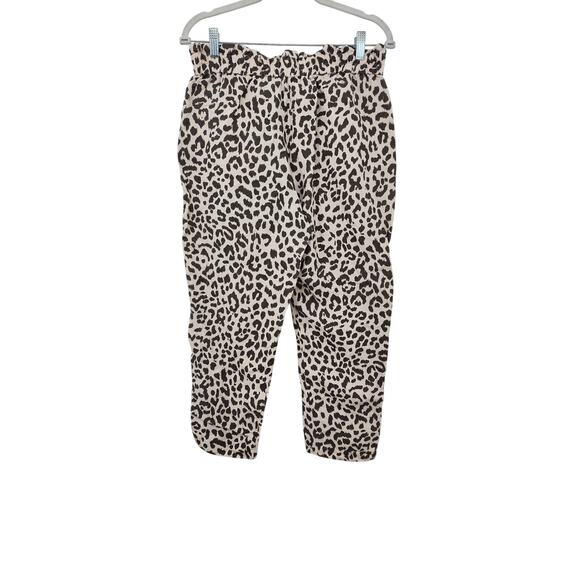 J. Crew Linen Blend Animal Print Leopard Cheeta Cropped Pants Size 6 Linen Blend - Picture 1 of 9